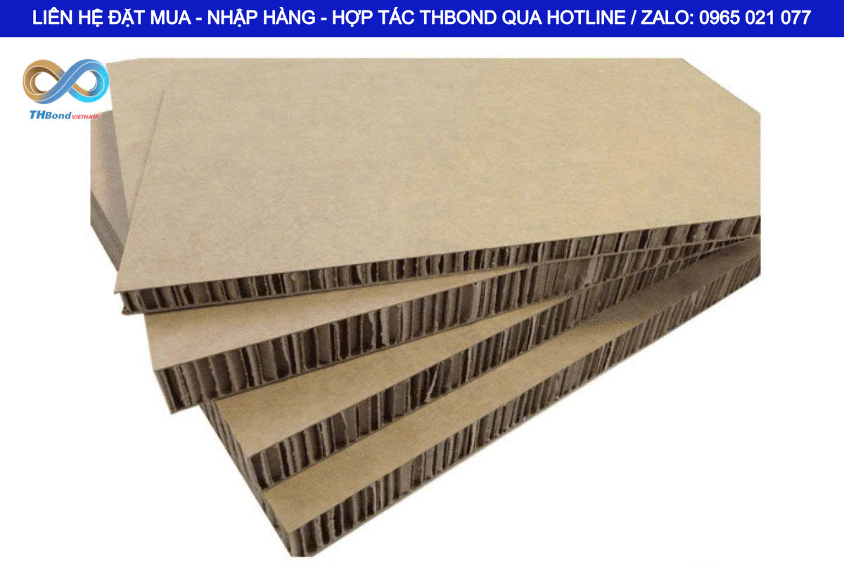 Lõi giấy tổ ong THBond được sử dụng trong kết cấu cửa thép vân gỗ và cửa kim loại, vách, bao bì, pallet, đóng gói…