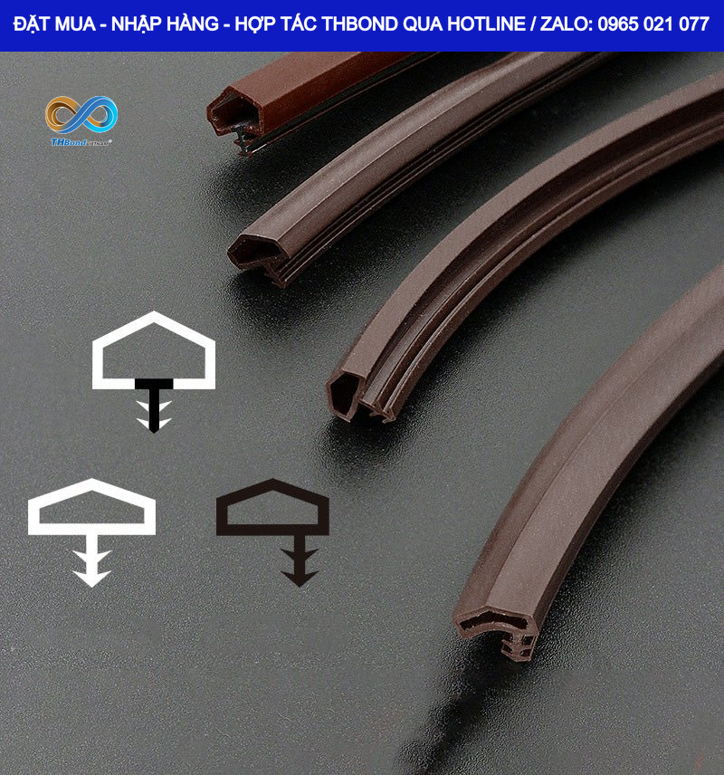 gioăng cao su , gioăng pvc dùng cho cửa với chân cài chính giữa, chân cài bên cạnh - thbond-com
