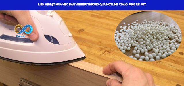 Dán Veneer cho chi tiết nội thất bằng cốt gỗ công nghiệp với Keo Hạt THBond, giúp mối dán chắc và thẩm mỹ.