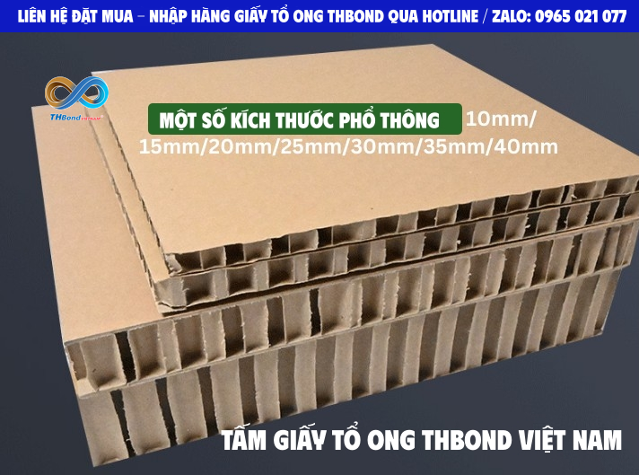Giấy tổ ong THBond dạng tấm còn được ứng dụng trong làm tấm chèn, bao bì, pallet giấy và các cấu kiện logistics.