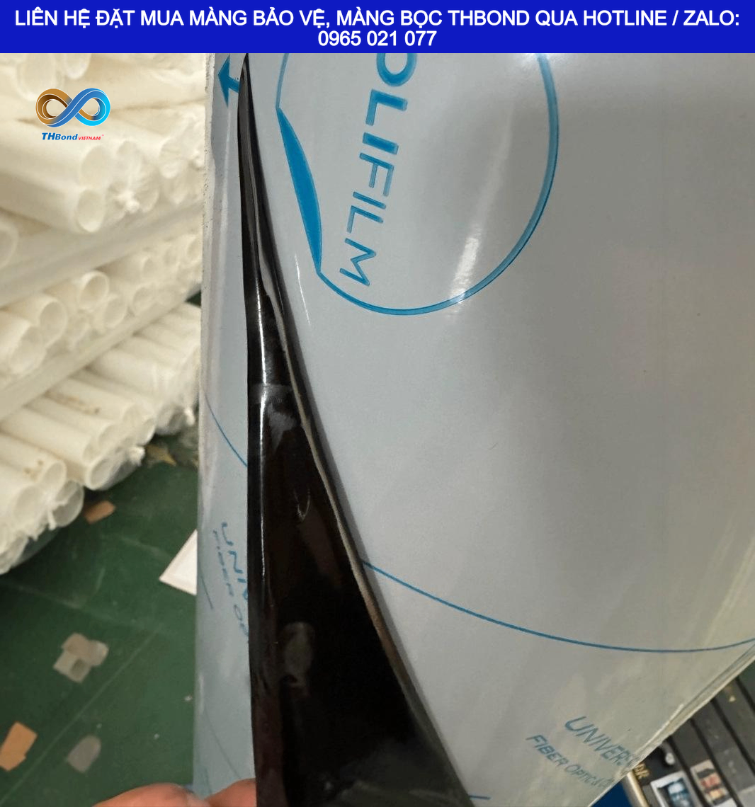 Màng bảo vệ THBond được sử dụng như lớp bảo vệ tạm thời, thuận tiện bóc bỏ khi hoàn tất công đoạn cần thiết.