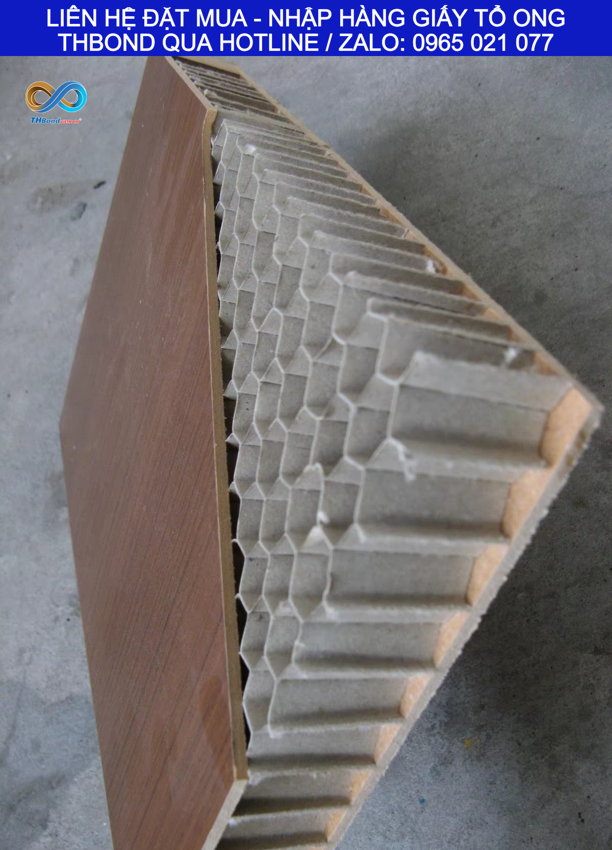 THBond – Lõi giấy tổ ong thanh được sử dụng kết hợp với lớp mặt trong kết cấu cửa và panel.