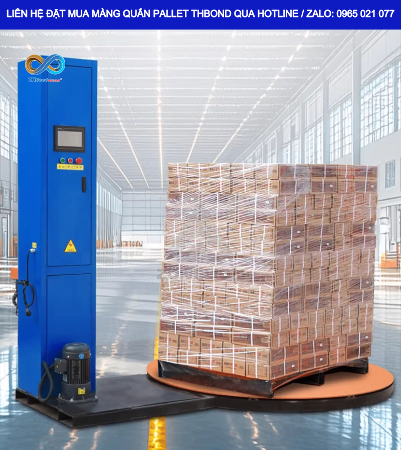 Màng Quấn Pallet THBond giúp hạn chế tình trạng hàng hóa bị xê dịch, nghiêng đổ khi thực hiện xếp dỡ và vận chuyển.
