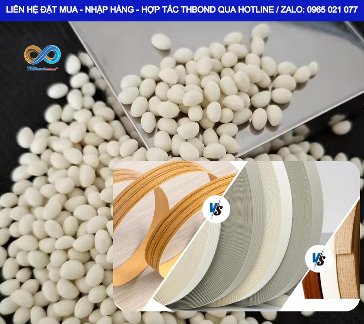 Keo hạt nóng chảy EVA giúp các xưởng nội thất triển khai quy trình dán chỉ nẹp viền hiệu quả, trong khi chi phí thấp hơn đáng kể so với keo PUR