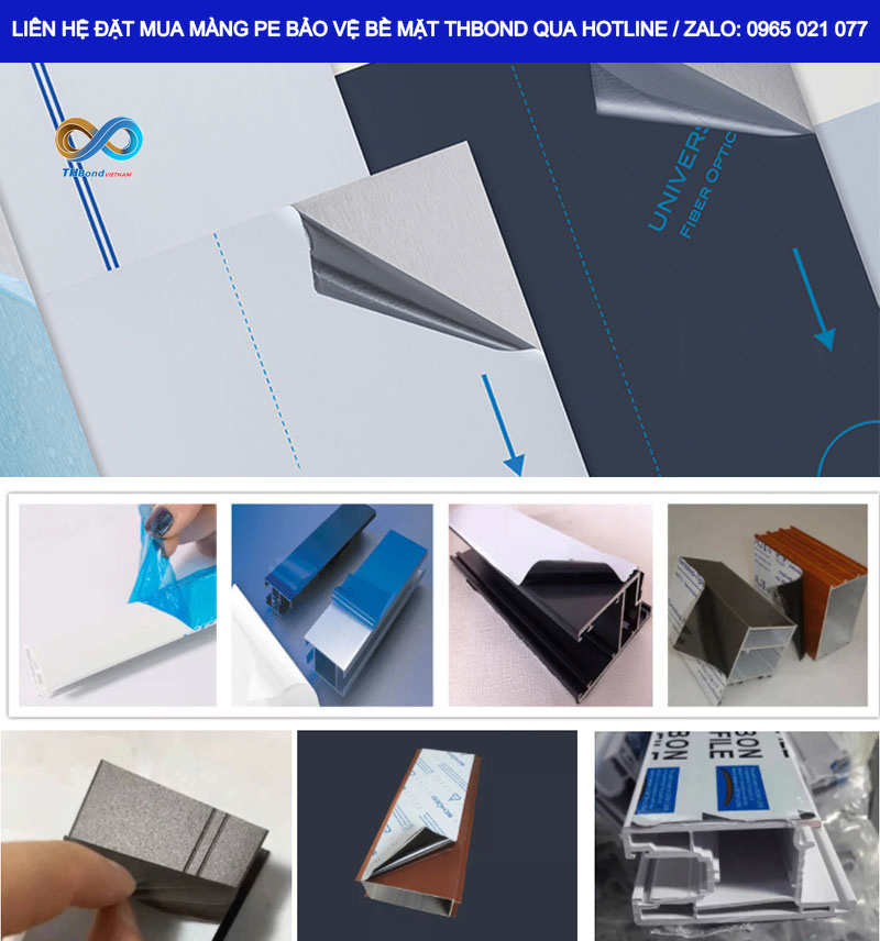 Khi bề mặt nhôm cần được bảo vệ xuyên suốt quá trình giao nhận, Màng Bọc MTH599 của THBond là vật tư bảo vệ hiệu quả, tiện dụng và có thể truyền tải thông tin thương hiệu qua Logo, sản phẩm.