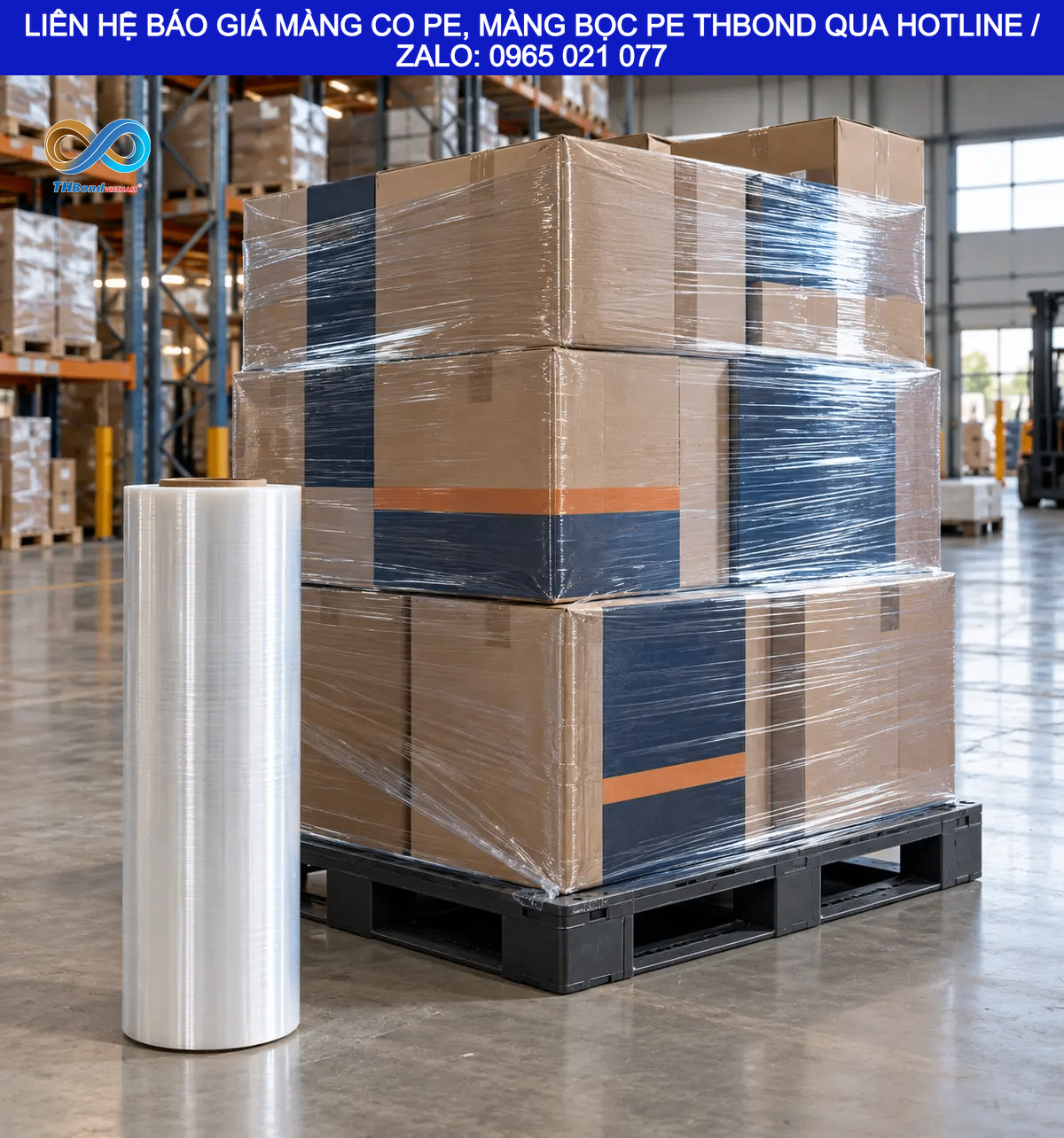 THBond cung cấp màng bọc PE theo yêu cầu cho máy móc và thiết bị công nghiệp.