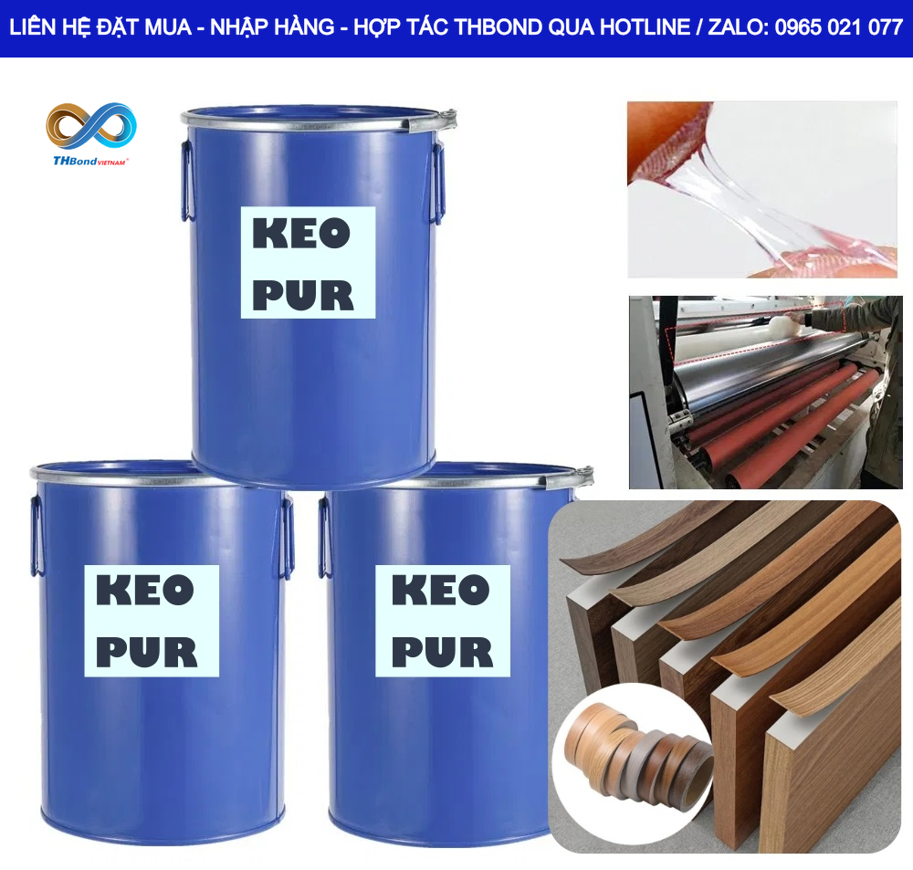 THBond cung ứng keo hạt nóng chảy EVA và keo PUR phục vụ nhu cầu dán cạnh, dán chỉ nẹp viền trong sản xuất nội thất.