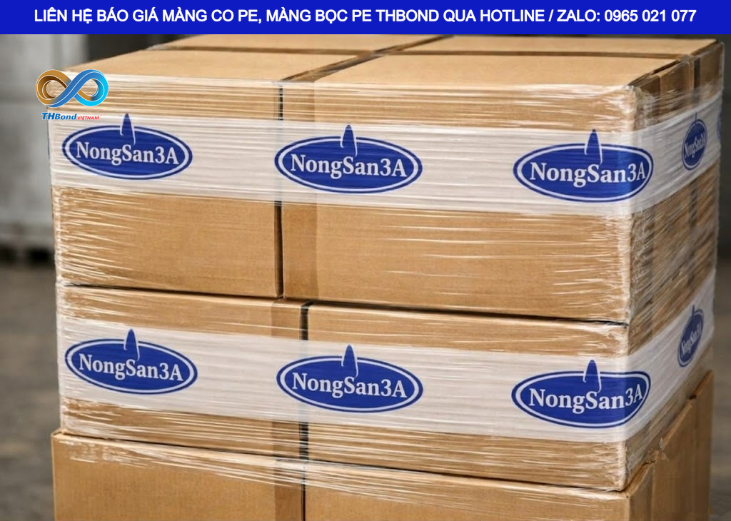 Màng PE in logo theo yêu cầu cho kiện hàng công nghiệp và hàng hóa kích thước lớn, vừa…