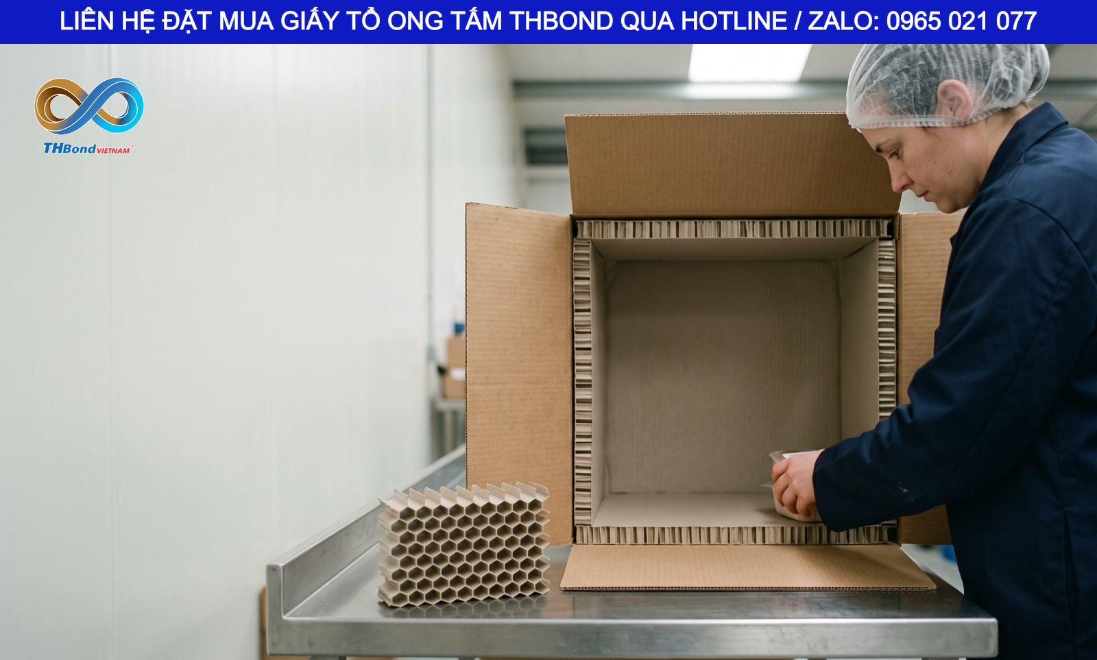 THBond cung ứng giấy tổ ong tấm dày 30 mm phục vụ gia công các sản phẩm có kết cấu nhiều lớp (cửa, tấm vật liệu, thùng hàng…)