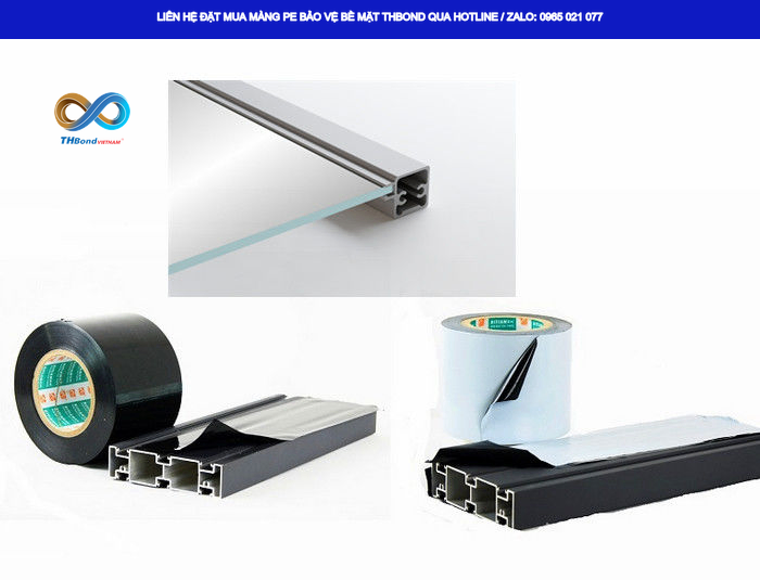 Các thanh nhôm giữ được thẩm mỹ/ngoại quan sạch đẹp với giải pháp màng pe MTH599 THBond để bảo vệ trong quá trình đóng gói và giao hàng.
