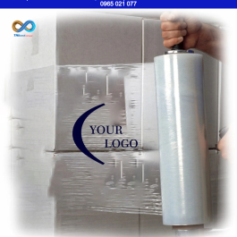 THBond cung ứng màng PE in logo dùng để quấn pallet hàng hóa trước khi vận chuyển.
