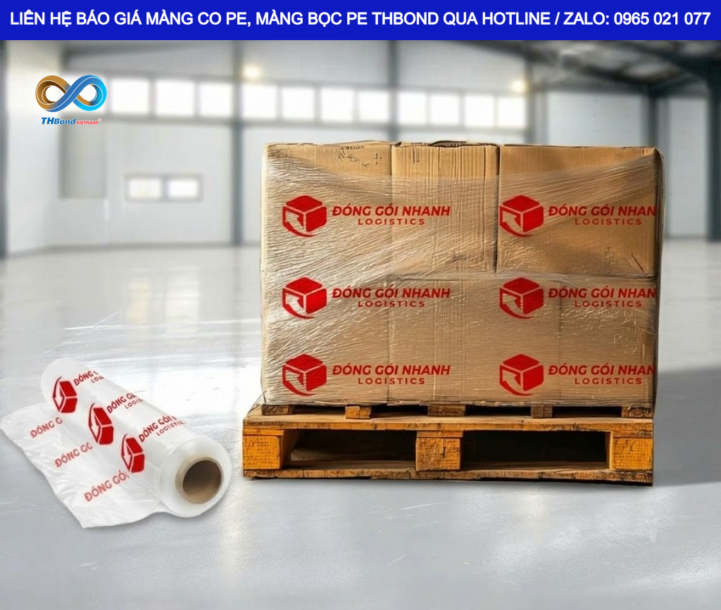 Màng PE in logo hỗ trợ nhận diện kiện linh kiện và vật tư công nghiệp trong nhiều lĩnh vực ngành nghề, hàng hóa