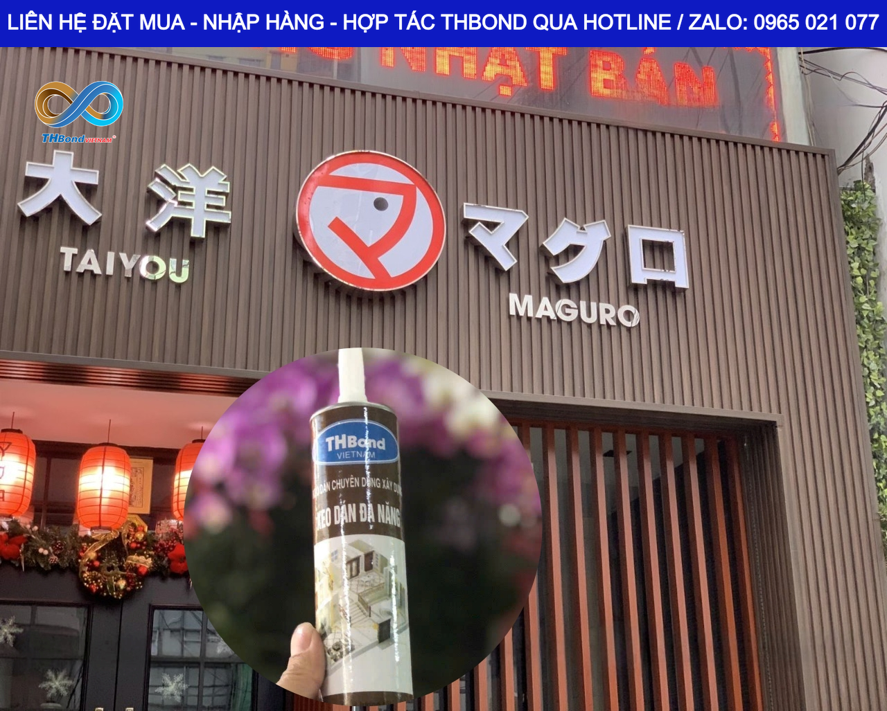 Keo dán tấm ốp lam sóng cho biển hiệu quảng cáo cung cấp bởi THBond giúp kết nối vật liệu phía sau tấm, tránh ảnh hưởng đến bề mặt trang trí và giữ tổng thể công trình liền mạch hơn.