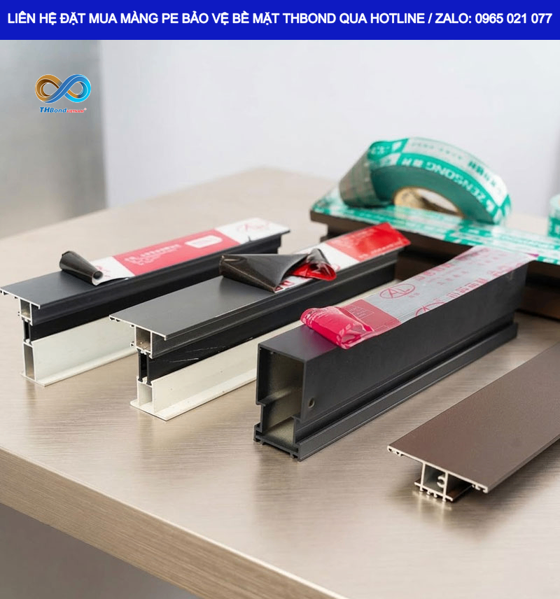 Khi cần hạn chế trầy xước trên bề mặt nhôm thành phẩm, Film MTH599 THBond được sử dụng như một lớp bảo vệ hiệu quả trong sản xuất, gia công, thi công.