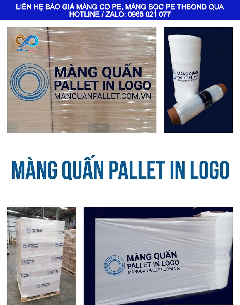In nhận diện thương hiệu trực tiếp trên màng chít PE cho xưởng, công ty sản xuất, doanh nghiệp thương mại phục vụ hoạt động phân phối hiệu quả