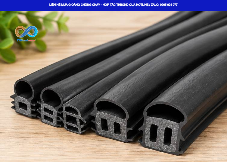 GTHCC683 do THBond cung ứng phù hợp làm gioăng cho cửa thép chống cháy và các hệ cửa có thiết kế rãnh tương thích.
