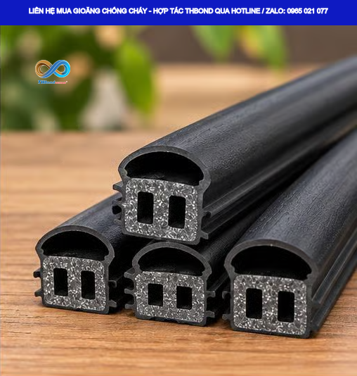THBond cung ứng gioăng chống cháy trương nở chữ D 3 lỗ, 4 ngạnh GTHCC683 kích thước 20 × 26 mm cho sản xuất, thi công lắp đặt cửa. Sản phẩm có thể custom kích thước theo nhu cầu riêng.