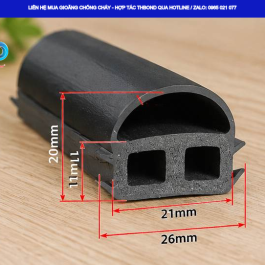 Gioăng GTHCC683 chữ D 3 lỗ, 4 ngạnh được THBond cung ứng cho xưởng sản xuất cửa thép và gia công cửa chống cháy….